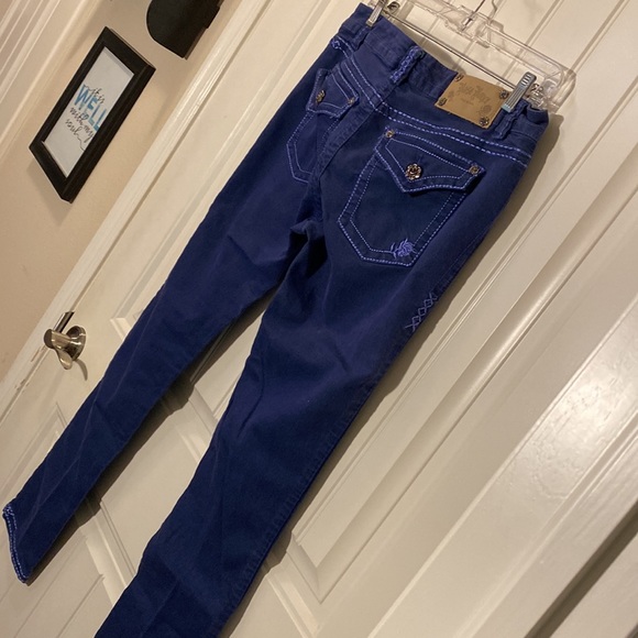 2 pair Rose Royce Over-dyed Skinny Jean Sz 32 US 15/16. Blue pair. Black pair. - Picture 10 of 16
